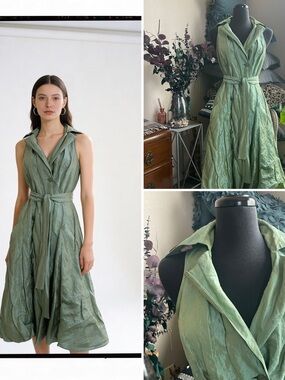 Light Green Double-Breasted Dress by Rickie Freeman for Teri Jon